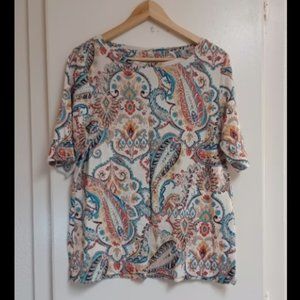 Chico's Women's Top Paisley colorful design
